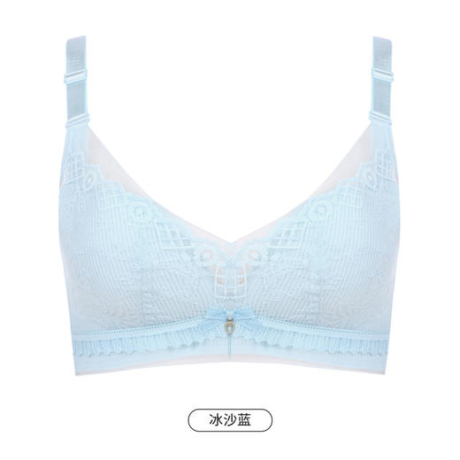 都市丽人凉感小凉风内衣女蕾丝文胸BC杯适穿3/4杯薄款树脂胶圈四排扣YB42B1 商品图11