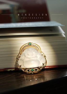 高冰翡翠弥勒佛吊坠