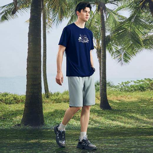 柒牌弹力短袖T恤男夏季新款时尚潮流中青年透气网眼圆领休闲上衣	126T73500 商品图3