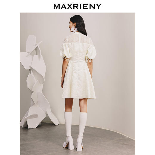 【商场同款】MAXRIENY新中式宫廷风蕾丝镂空礼裙连衣裙春(货号:MC88DR061) 商品图3