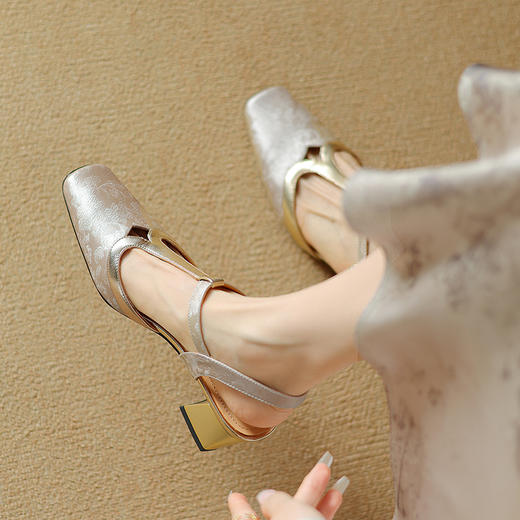 【预售5天】复古国风，头层牛皮优雅后空凉鞋DPJ&2735 商品图11