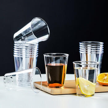 芳草地一次性杯子225ml*100只 航空杯饮水杯招待茶杯直筒硬塑饮料啤酒杯 商品图1