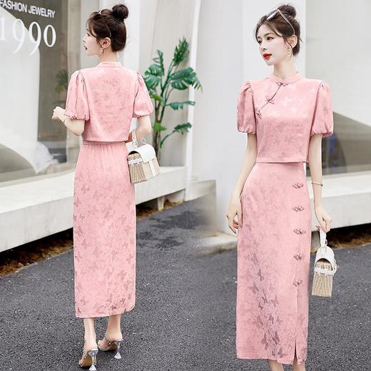【预订·最迟6天发货】高端旗袍连衣裙女2024年新款夏装新国风年轻款气质两件套改良国风 商品图2