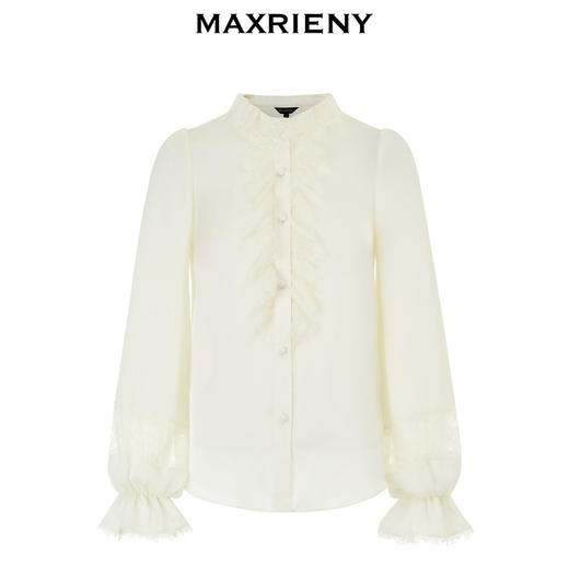 【商场同款】MAXRIENY宫廷风设计感蕾丝荷叶边衬衫春款上衣(货号:MC88TP077) 商品图4