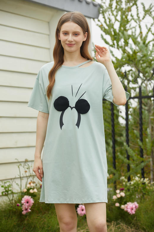 【满2件/99元】【秀黛】女立体装饰短袖裙女士夏季睡裙L2551075T【门店同款】【如遇缺货自动退款，介意勿拍】 商品图2