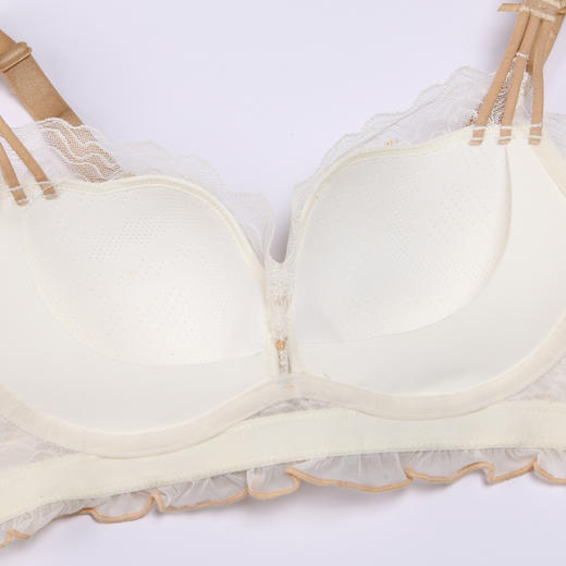 都市丽人少女三步优选少女内衣内衣女蕾丝文胸B杯适穿3/4杯薄款无钢圈三排扣BB42F4 商品图9