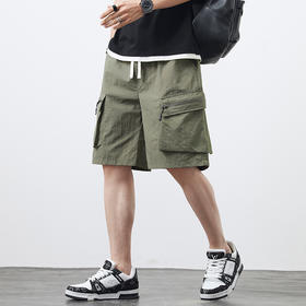 【Q】【新款DYF】大依优型大码工装五分裤大号裤子弹力透气加肥加大夏季松紧腰宽松运动短裤沙滩裤