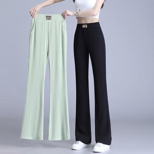 TZW-小个子冰丝微喇裤女2024夏季薄款高腰显瘦弹力矮个子150休闲长裤 商品图1