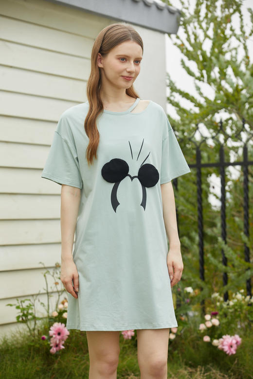 【满2件/99元】【秀黛】女立体装饰短袖裙女士夏季睡裙L2551075T【门店同款】【如遇缺货自动退款，介意勿拍】 商品图0