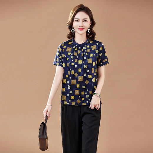 TC 210412重磅真丝衬衫桑蚕丝小衫洋气显瘦上衣 商品图2