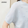 【商场同款】CJKJ410 “ 心随我动套头衫 ”  清新素雅的浅蓝色调 体现宁静气质  T型廓形 蝙蝠袖设计包容身材  立体提花工艺结合手工钉珠设计 肌理感丰富又美观 商品缩略图2