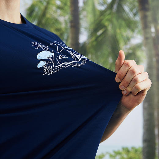 柒牌弹力短袖T恤男夏季新款时尚潮流中青年透气网眼圆领休闲上衣	126T73500 商品图2