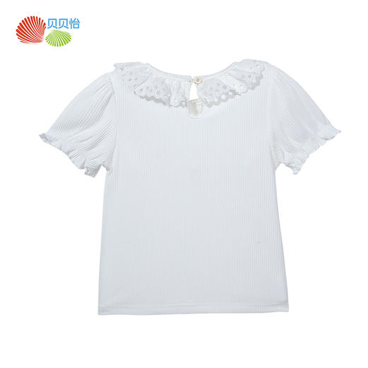 贝贝怡女童短袖T恤2024新款儿童泡泡袖夏季女宝宝洋气公主风夏装ZB2DS032 商品图6