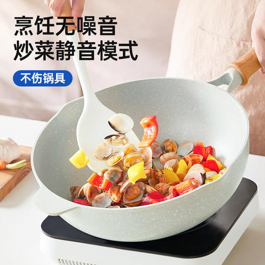 Grarey 格瑞亚 硅胶三件套 饭勺锅铲汤勺 榉木手柄 食品级可接触材质 商品图3