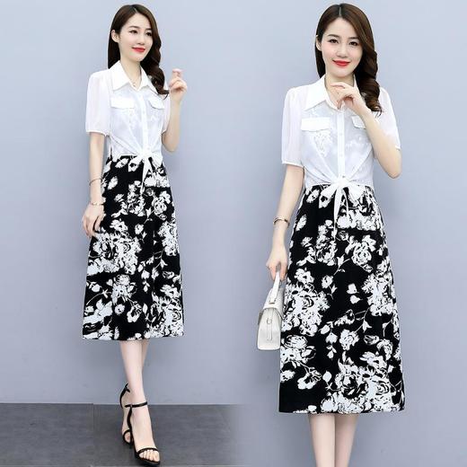 【预订·最迟6天发货】两件套连衣裙女夏2024年新款高级感气质洋气别致独特碎花裙子套装 商品图1