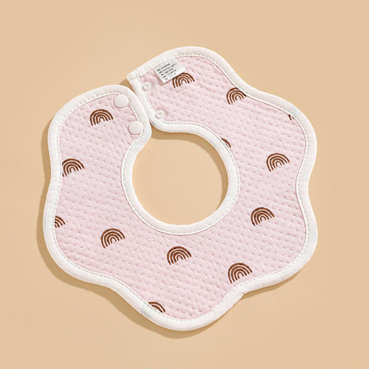 【5条装 拒绝污渍妈妈更省心！】A类 新生儿宝宝口水巾纯棉防水针织花瓣围嘴围兜双暗扣柔软吸水 商品图6