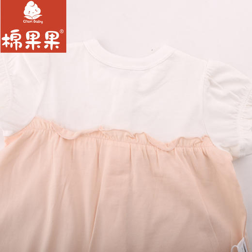 棉果果夏季新品5A抗菌纯棉女童对开连体衣M221722224378 商品图3