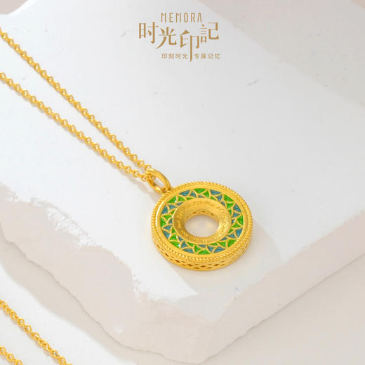 【按克计价黄金2】MEMORA诗普琳时光印记系列黄金项链双面佩戴足金钻石套链GN231901 商品图6