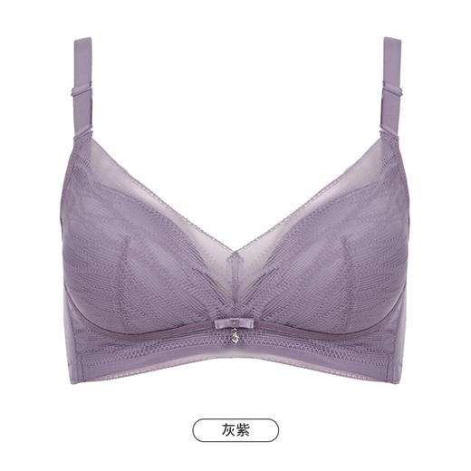 都市丽人聚拢升杯内衣女蕾丝文胸A杯适穿3/4杯加加厚常规内衣无钢圈三排扣YB45A1 商品图12