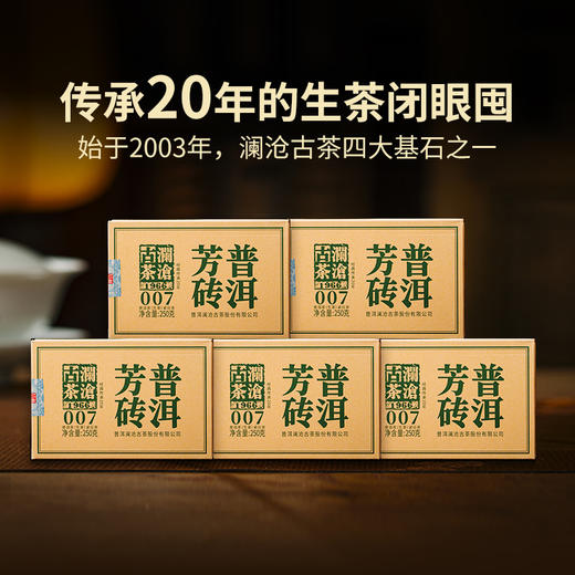 （东莞食博节专属）澜沧古茶2023年007芳砖普洱茶生茶小砖茶250g 商品图3