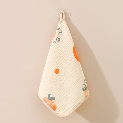 【5条装！加倍吸水柔和亲肤】婴儿口水巾4层绉布纯棉小方巾宝宝洗澡洗漱巾可挂式儿童洗脸毛巾 商品图10