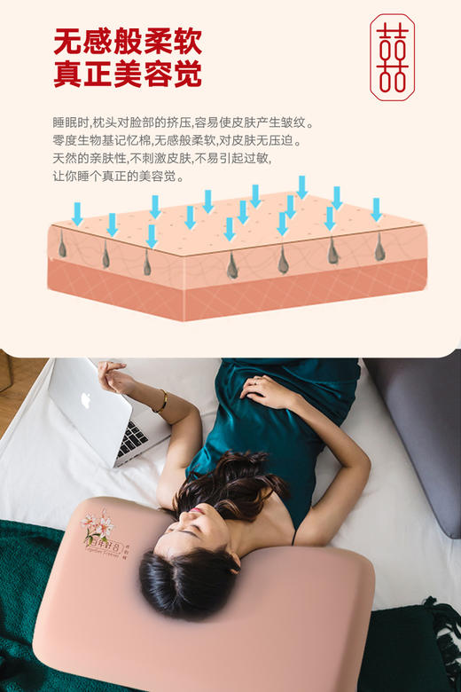 利路米婚庆最佳搭配百年好合生物基护颈枕一对礼盒装 商品图3