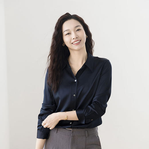 火桐hooton翡冷翠之夜 光泽感弹力缎衬衫YT2090 商品图4