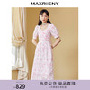 MAXRIENY方领印花茶歇裙秋季蝴蝶结连衣裙设计感(货号:MC87DR596) 商品缩略图0