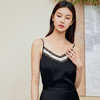 玳莎印花蕾丝拼接真丝吊带背心女2024夏季新款V领无袖内搭打底上衣  EB31003 商品缩略图1