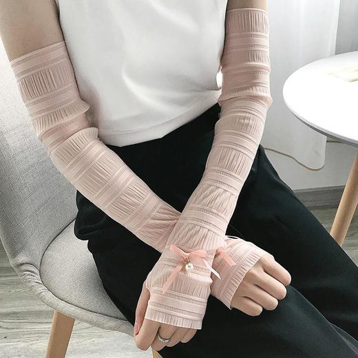 【48小时发货】2024夏防晒袖套女长款蕾丝薄款袖套夏季防紫外线手套女开出车冰丝手臂套 商品图2