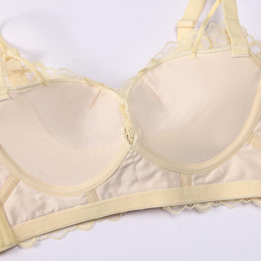 都市丽人B杯常规内衣聚拢升杯加厚蕾丝四排扣无钢圈3/4杯常规文胸YB45A2 商品图8