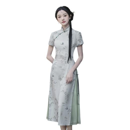 民族风长款改良奥黛旗袍裙2024春夏新款年轻少女款锦棉JX373267 商品图4