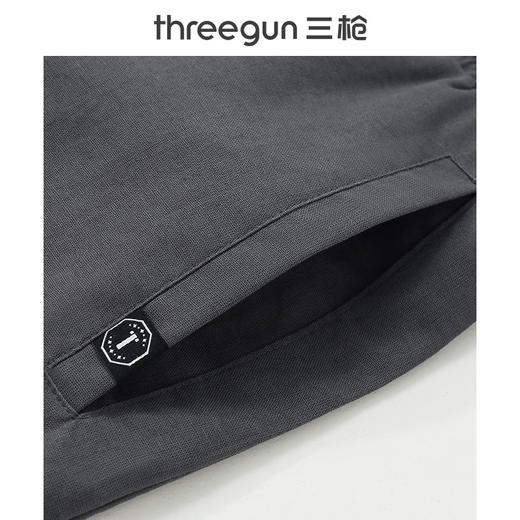 Threegun三枪 【亚麻棉】男士休闲短裤-50697B011 商品图9