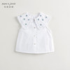 马克珍妮2024年夏装新款女童复古绣花翻领短袖衬衫240599 商品缩略图1