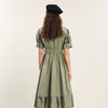 谜底连衣裙短袖2024年夏季新品通勤风收腰泡泡袖中长裙242ML0590 商品缩略图2