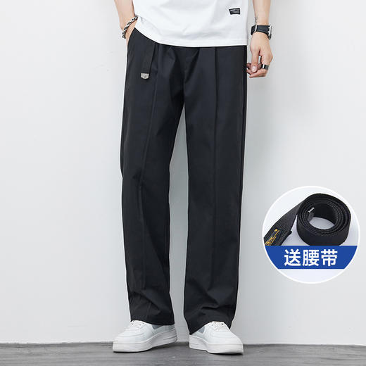 【送腰带】【新款DYF】大依优型大码薄款直筒休闲裤加肥加大男装舒适胖子肥佬百搭工装裤运动裤长裤 商品图0