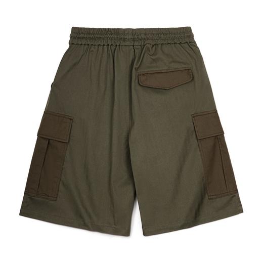 马登工装美式复古拼接大口袋短裤肌理感人字纹中腰直筒五分裤男夏 商品图6