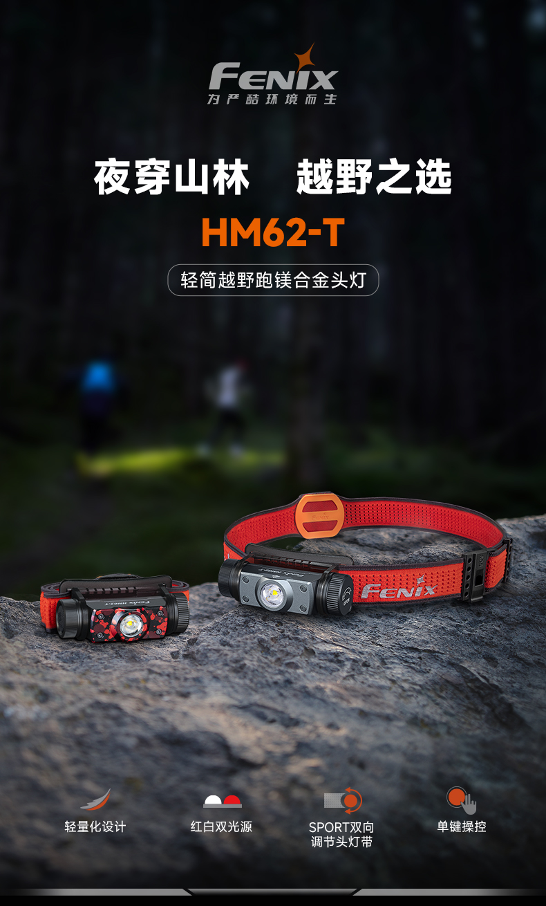 菲尼克斯HM62-T户外强光超亮充电续航超长锂电钓鱼登山头灯