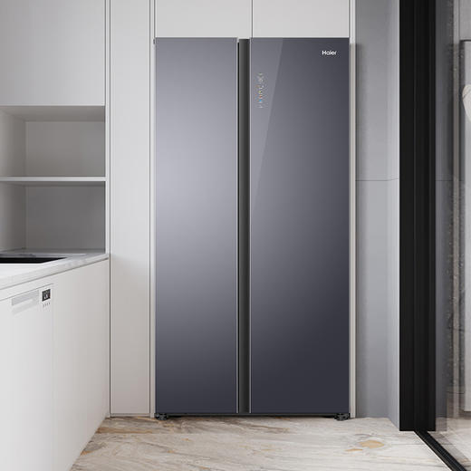 以旧换新-海尔冰箱对开门610L 一级双变频 阻氧干湿分储 90°悬停 玻璃面板 星蕴银BCD-610WGHSSE5S1 商品图1