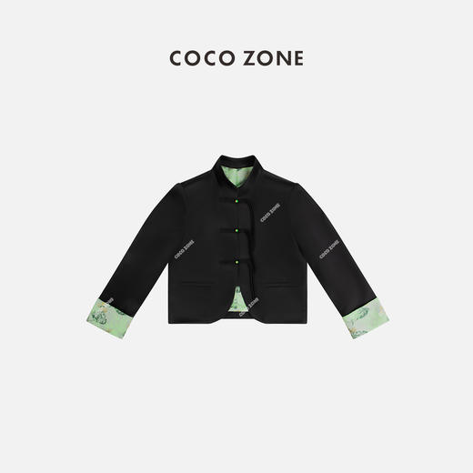 COCO ZONE2024新中式国风盘扣外套撞色拼接立领上衣CC1A0493 商品图0