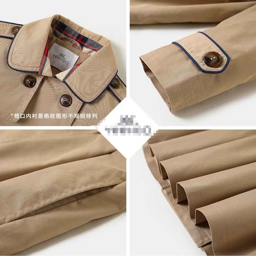 【英氏】【120-165】女童春秋学院风中长款外套双排扣风衣 商品图7