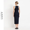 LIZZY 早秋简约优雅气质修身显瘦撞色拼接无袖包裙连衣裙8012 商品缩略图6