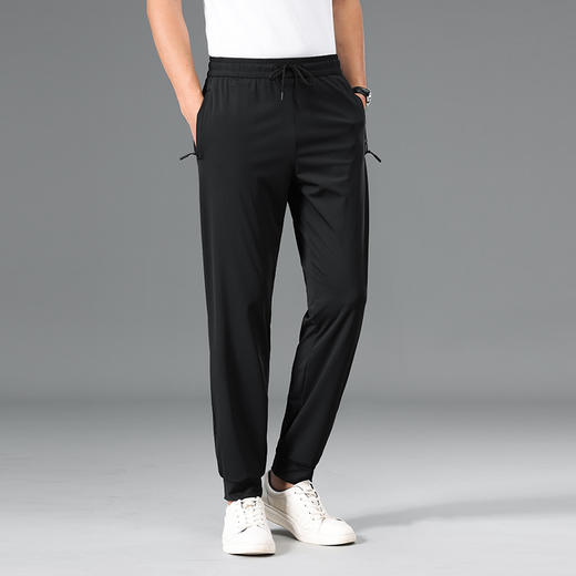 【冰丝高弹】【新款DWN】大依优型大码束脚冰丝裤休闲裤加肥加大休闲裤大号裤子长裤夏季宽松胖子男装 商品图1
