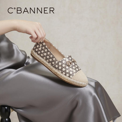 千百度编织圆头渔夫鞋女春季休闲鞋平底鞋单鞋A24160115 商品图4