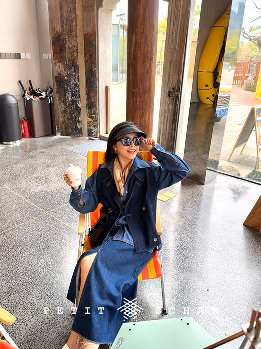 PETIT SCHAN小闪 CLO#478 小丹宁公式 奥地利兰精莫代尔双排扣牛仔马甲 商品图4