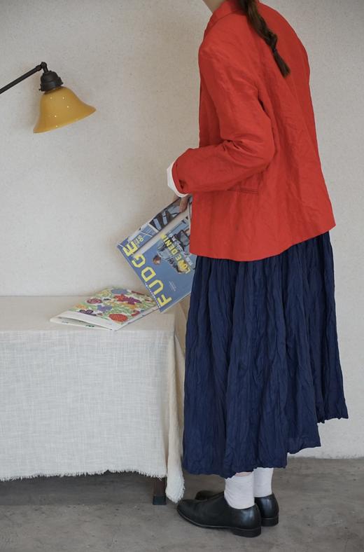 (5折) apuntob 圆领微A字版型红色短外套 商品图3