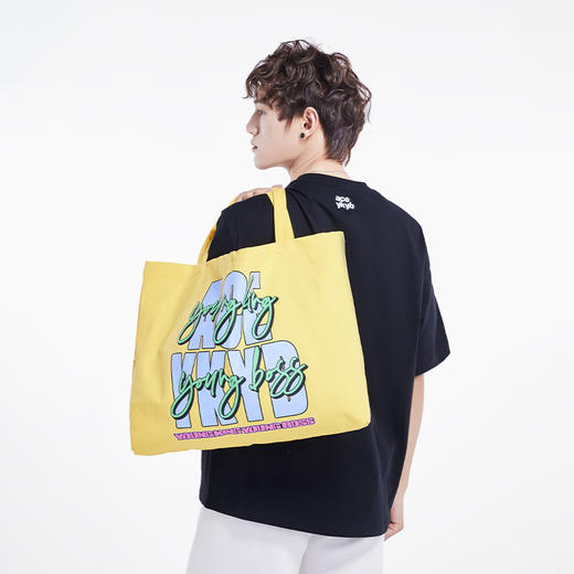 YKYB黄子韬韩风帆布包ins大容量2025新款简约文艺logo撞色单肩包 商品图1