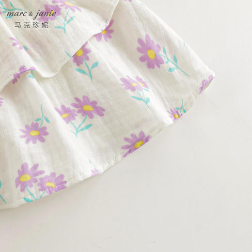 马克珍妮2024年夏装新款女童纯棉雏菊满印蛋糕半裙240633 商品图4