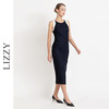 LIZZY 早秋简约优雅气质修身显瘦撞色拼接无袖包裙连衣裙8012 商品缩略图4