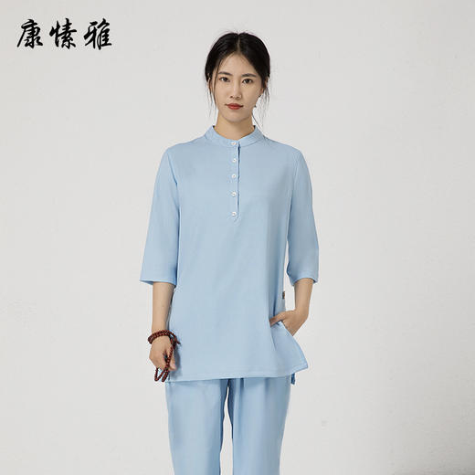 康愫雅新品中国风仙气禅修服棉麻禅意茶服居士服女套装秋冬打坐服 商品图4